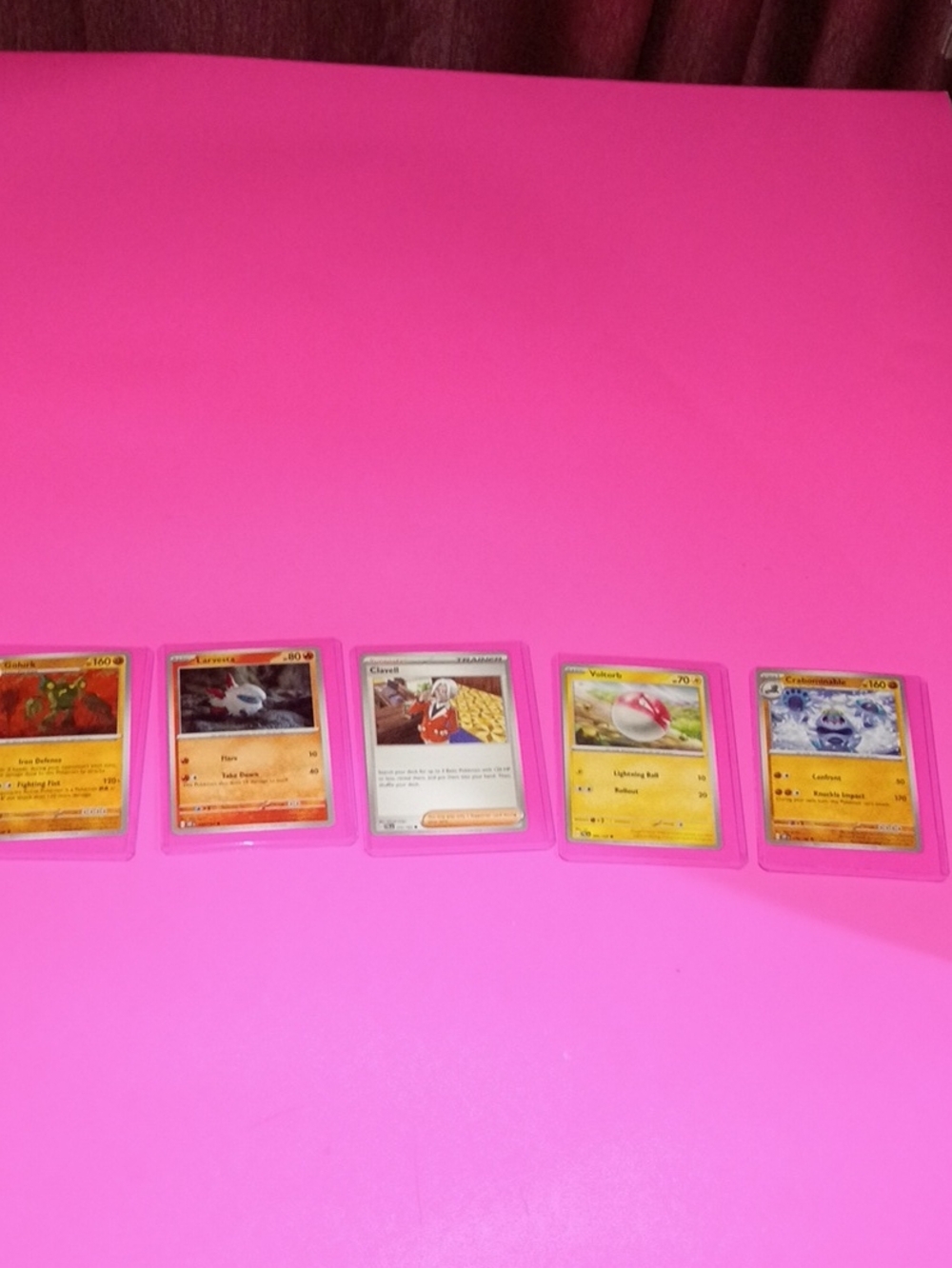 Pokemon Trading Cards - Pink Background Display